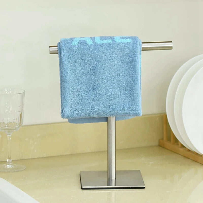 Hand Towel Holder Stand For Bathroom Vanity Stainless Steel Standing Towel Rack Stand Towel Bar For Bathroom -Silver Easy To Use