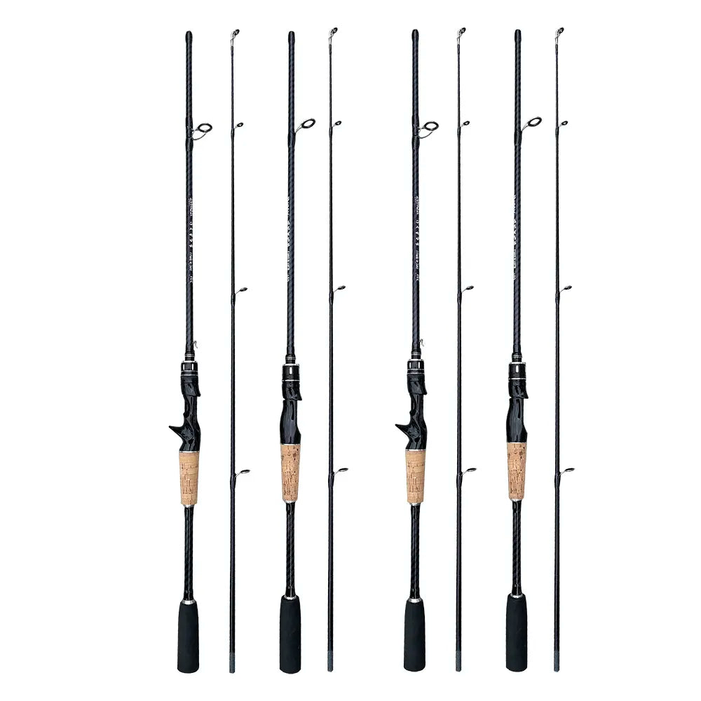 Spinning Casting Carbon Fiber Fishing Rod 1.65m 1.8m Lure Rod ML Action For Saltwater Freshwater