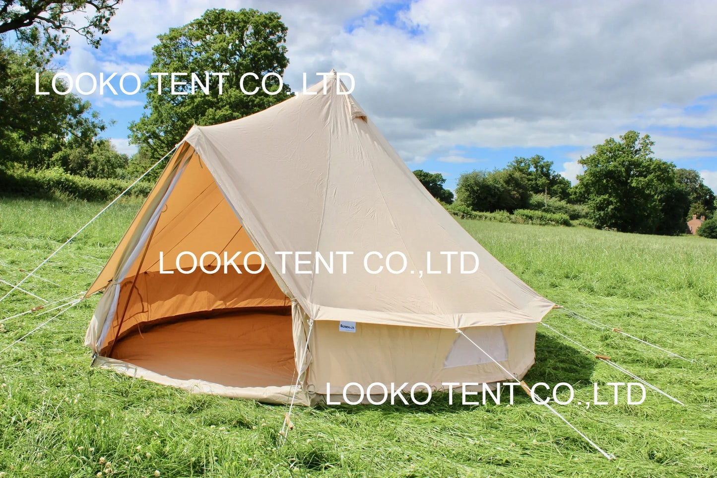 Luxury Outdoor Waterproof Glamping 3M To 7M Cotton Oxford Tent Canvas Mongolian Yurt Bell Tent For Sale