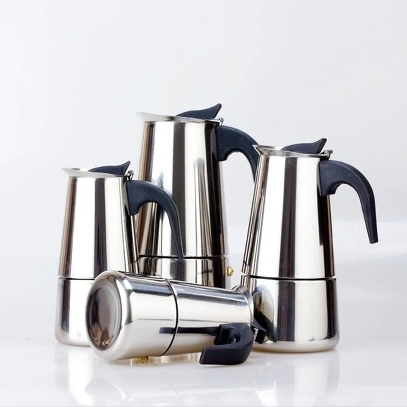 Portable Coffee Makers Italian Top Mocha Espresso Cafeteira Percolator 100/200/300/450 ML Stovetop Coffee Pot