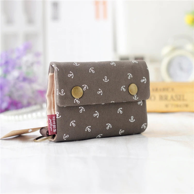 2022 Women Cotton Fabric Short Wallet for Female Large Capacity Coin Purse Card Holder Ladies Multifunction Men Purse Carteira