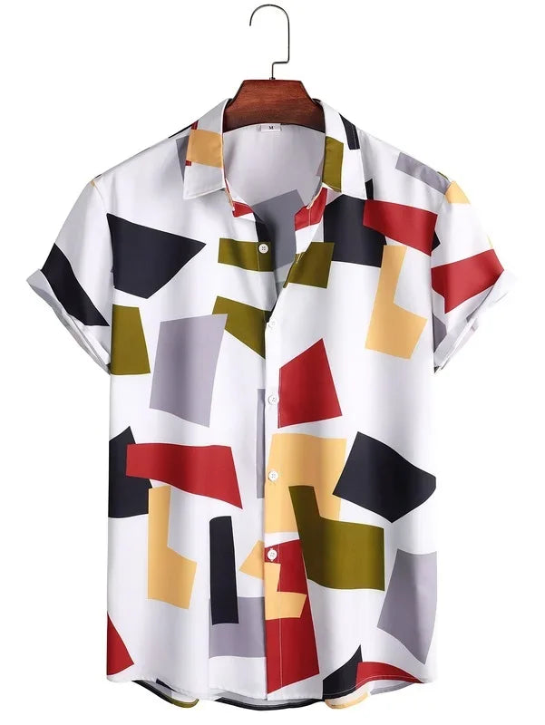 Men Clothing 2022 Digital Printing Men's Shirts Summer New Geometric Shirts Men's Casual Shirts Short Sleeves