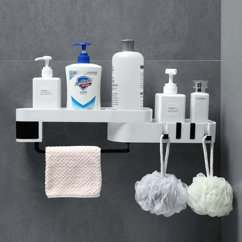 Corner Bathroom Storage Rack Shampoo and Cosmetic Storage Rack Room Shelves Shelf in the With Suction Cup Organizer Telescopic