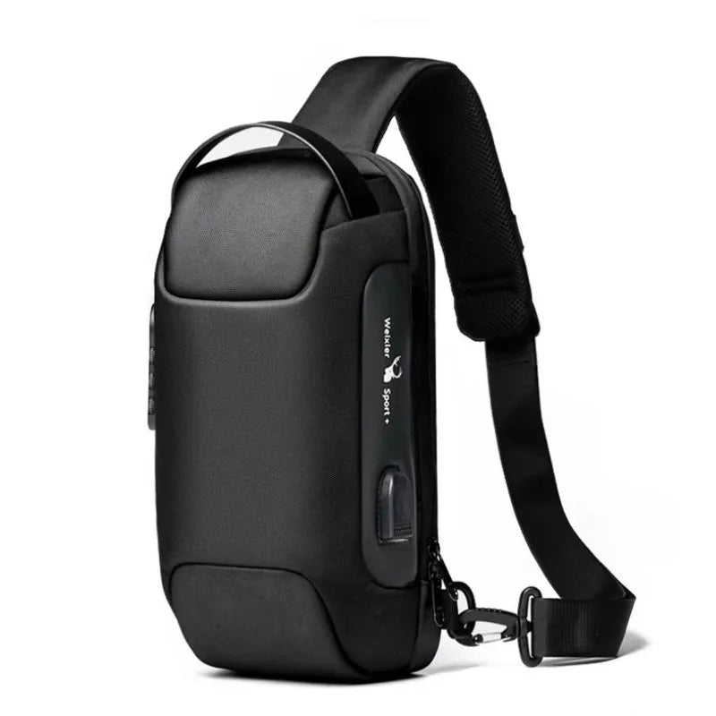 2023 Men's Chest Bag Waterproof Crossbody Bag Multifunction Anti-theft Travel Bags Shoulder Bag Male USB Charging Pouch for Man