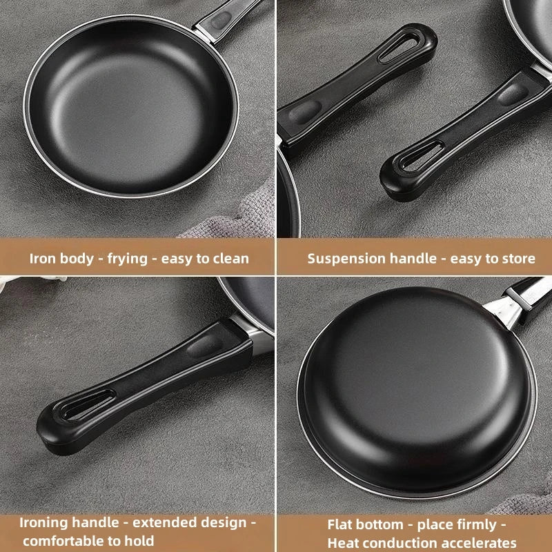 20/25/30cm Frying Pan Cooking Pot Non Stick with Heat Resistant Riveted Handle Large Egg Frying Pan for Gas &amp Induction Hob