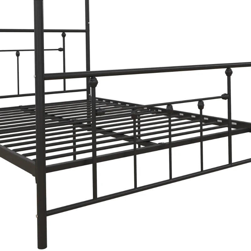 DHP Manila Metal Canopy Poster Bed, Queen, Black bedframe bedroom furniture