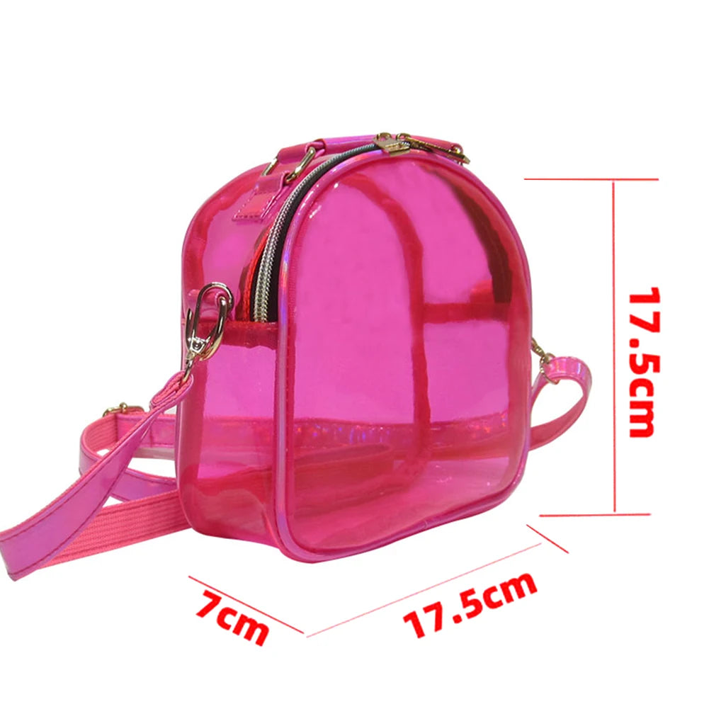 PVC Transparent Mini Crossbody Bags for Girls Fashion Jelly Clear Small Handbags Women Shoulder Bags Phone Purse Messenger Bags