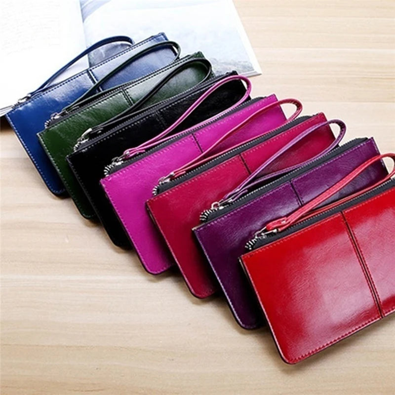 Women Wallet Portable Wrist Handle Phone Case Long Section Money Pocket Fashion Pouch Handbag Women'S Purse Card Holders