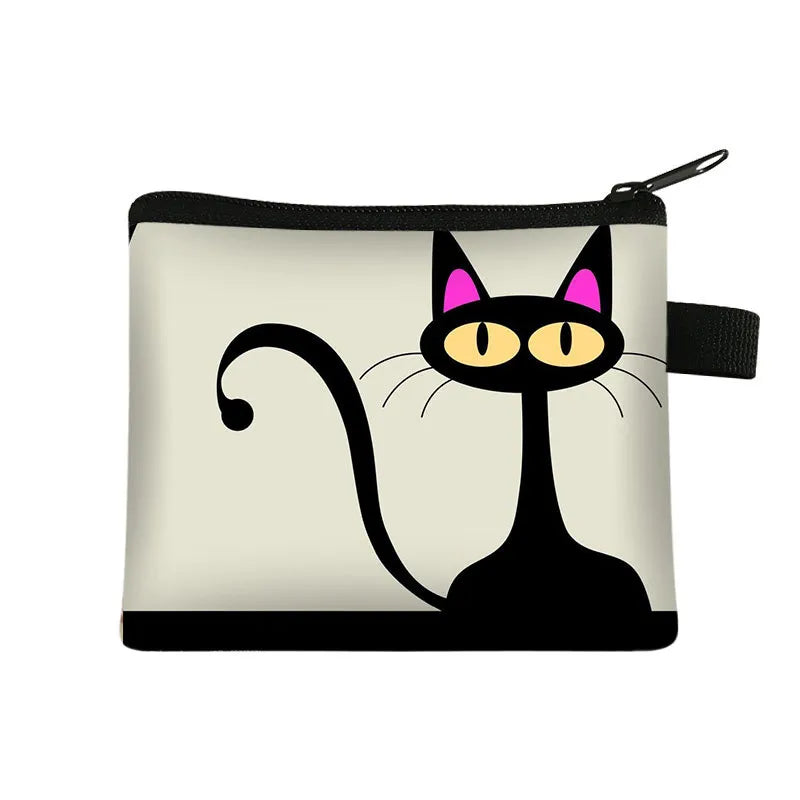 New Cartoon Cat Coin Purses Card Holder Handmade Change Purse Small Wallets Women Clutch Zipper Coins Bag Pouch Cat Mini Wallet