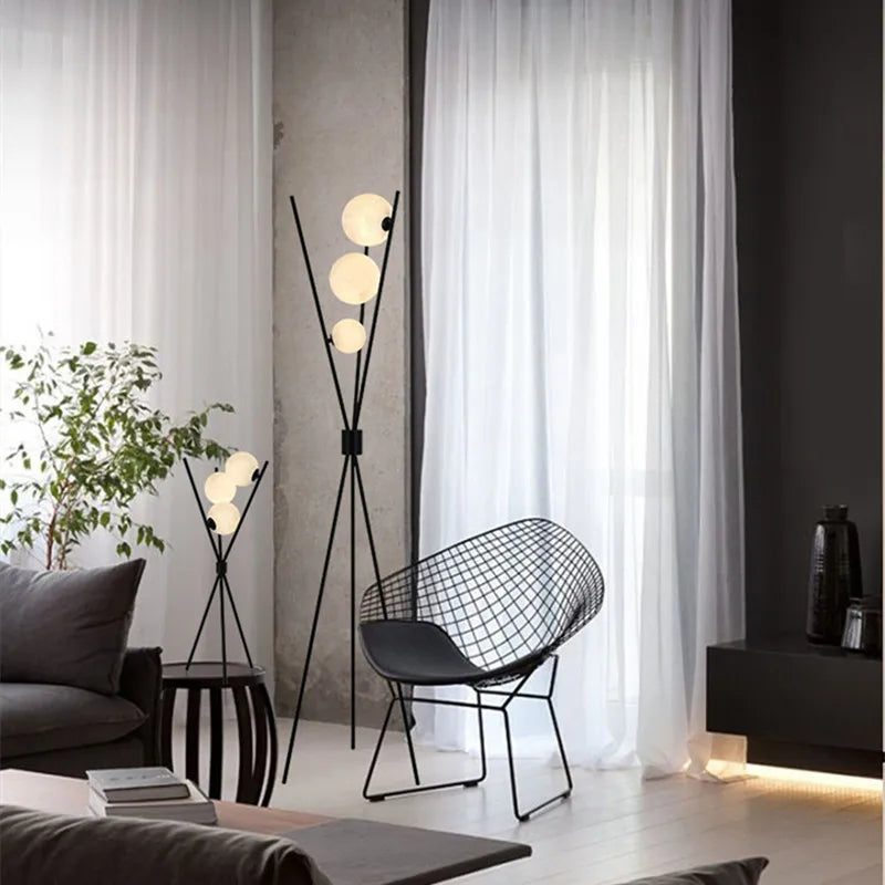 Modern Led Floor Lamp 3D Moon Iron Tripod Floor Lamps For Living Room Bedroom Loft Study Decor Light Nordic Table Standing Lamp