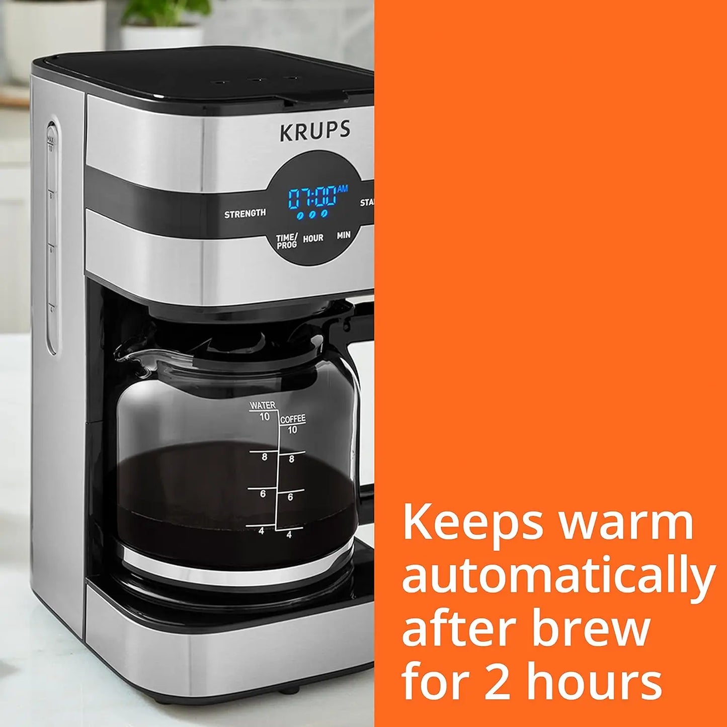 Simply Brew Stainless Steel Drip Coffee Maker 10 Cup 900 Watts Digital Control, Coffee Filter, Drip Free