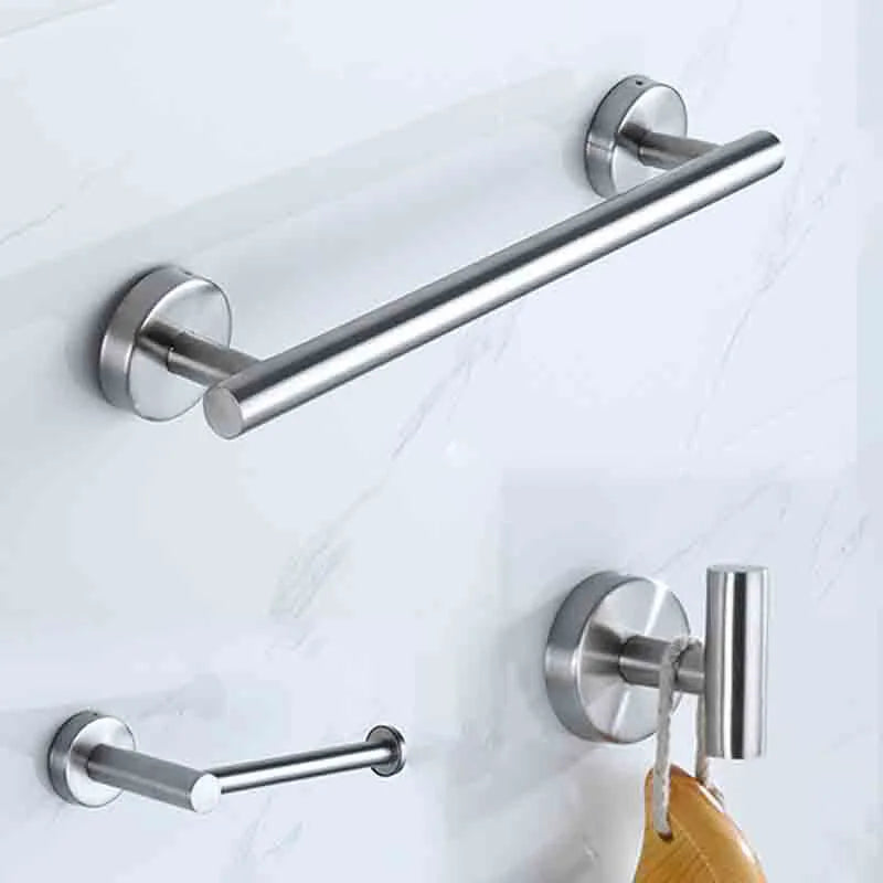 silver Black Robe Hook Towel Rails Bar Rack Shelf Tissue Paper Holder Stainless Steel Bathroom Hardware Set Bathroom Accessories