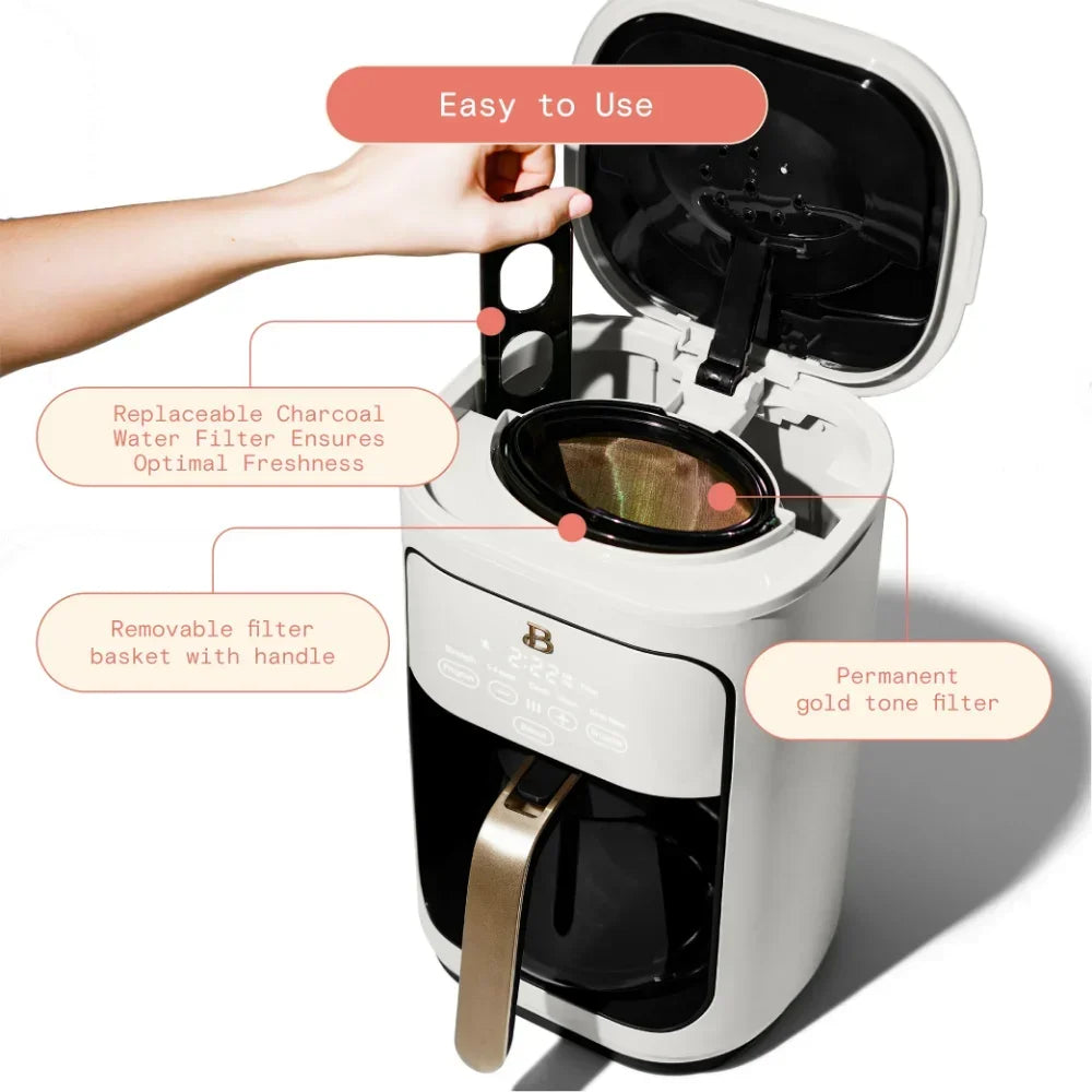 14 Cup Programmable Coffee Maker, White Icing  Espresso Maker