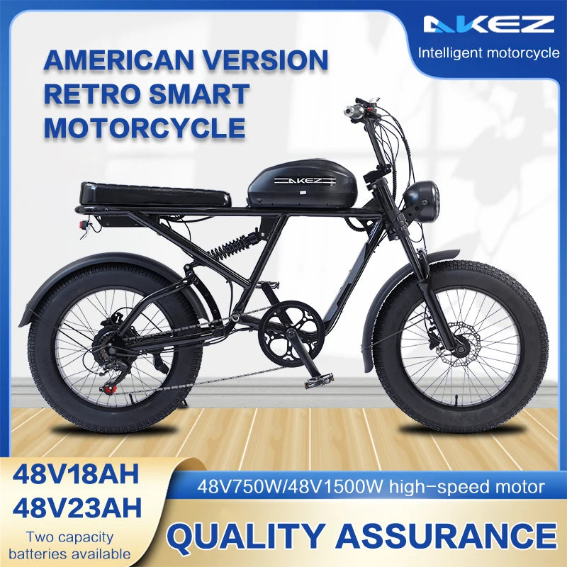 Electric Bicycle 20 Inch 750W/1500W 18/23AH 45Km/h Vintage Off-road Electric BIKE Maximum Load 150kg  E-BIKE