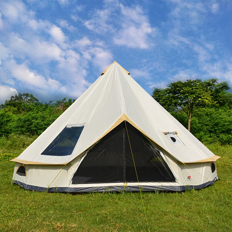 6-10Persons Antistorm Outdoor Camping Glaming Luxury Mongolia Yurt Family Travel Hiking Castle Tent Silver Coated UV Function