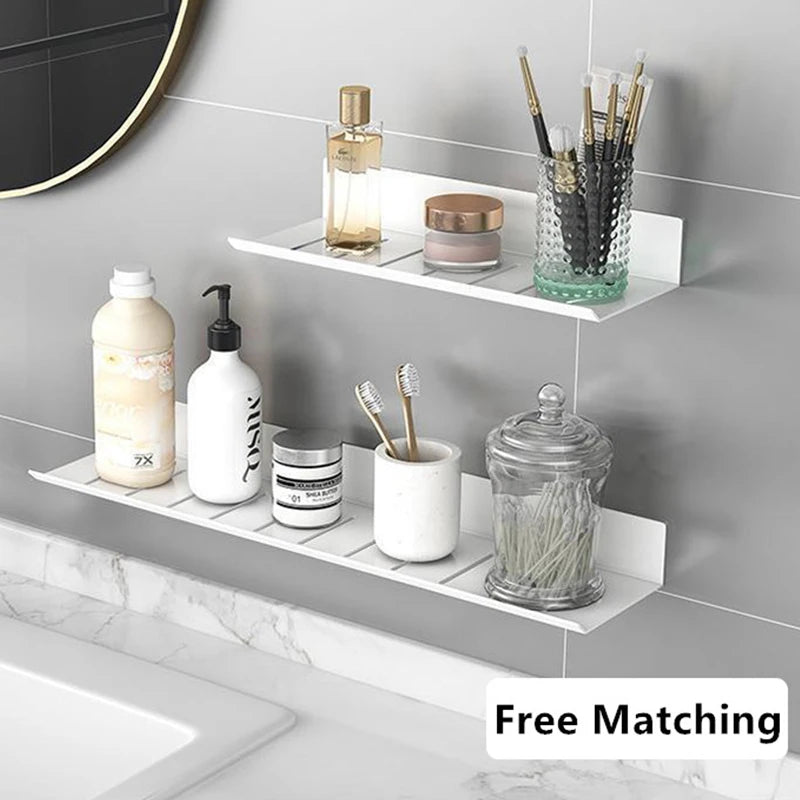 White Bathroom Shelf Bath Shower Shelf  No Drill Bathroom Corner shelf Wall Mounted Bathroom AccessoriesBath Storage Rack