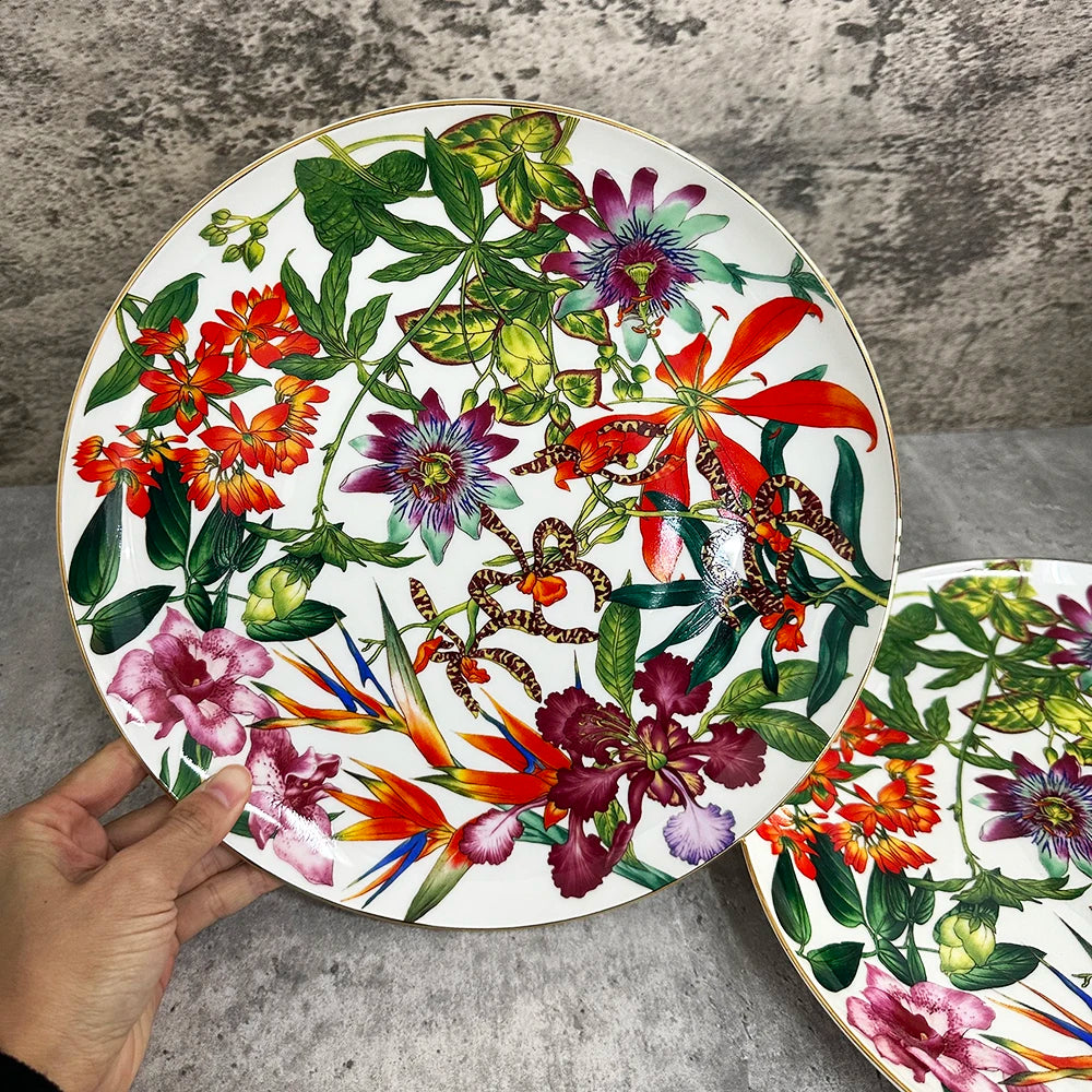 Creative Tableware Dinner Plates Luxury Ceramic Plate Hand-Painted  Art  Set Charger Plates for Wedding Pasta Plate