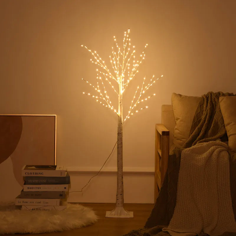 LED Tree Lights Copper Wire Lights Glowing Ambient Modeling lamp Christmas Birch Whitr Tree Home Room Decoration Lantern Remote