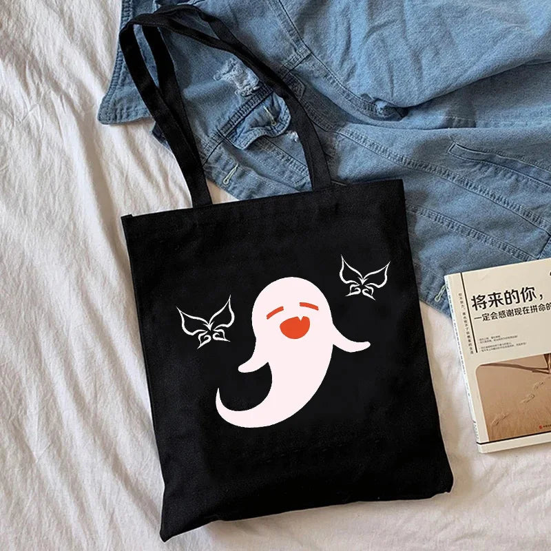 Genshin Impact Shopping Bag Graphic Tote Harajuku Shopper Bag Women Canvas Shoulder Bag Female Ulzzang Funny Eco Large-capacity