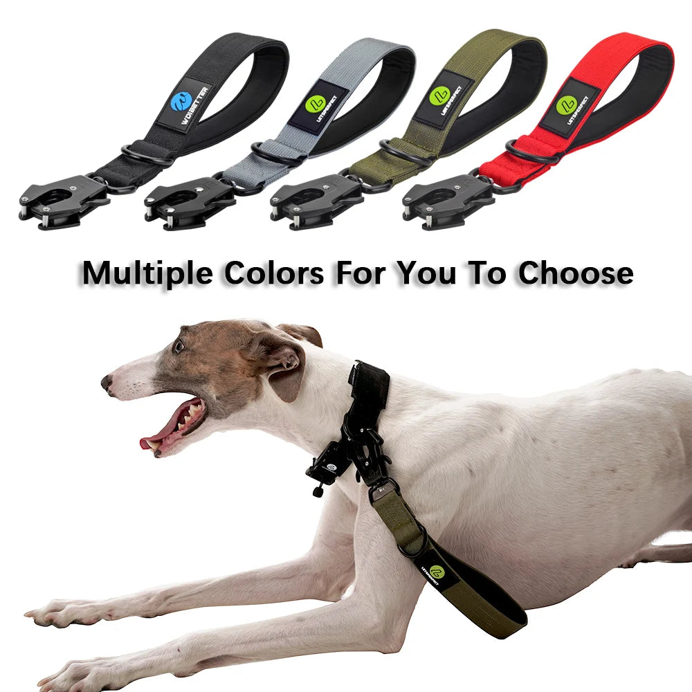 Nylon Traffic Lead For Large Dogs Military Leash Short Walking Rope Durable Metal Buckle Car Safety Belt Pet Puppy Accessories