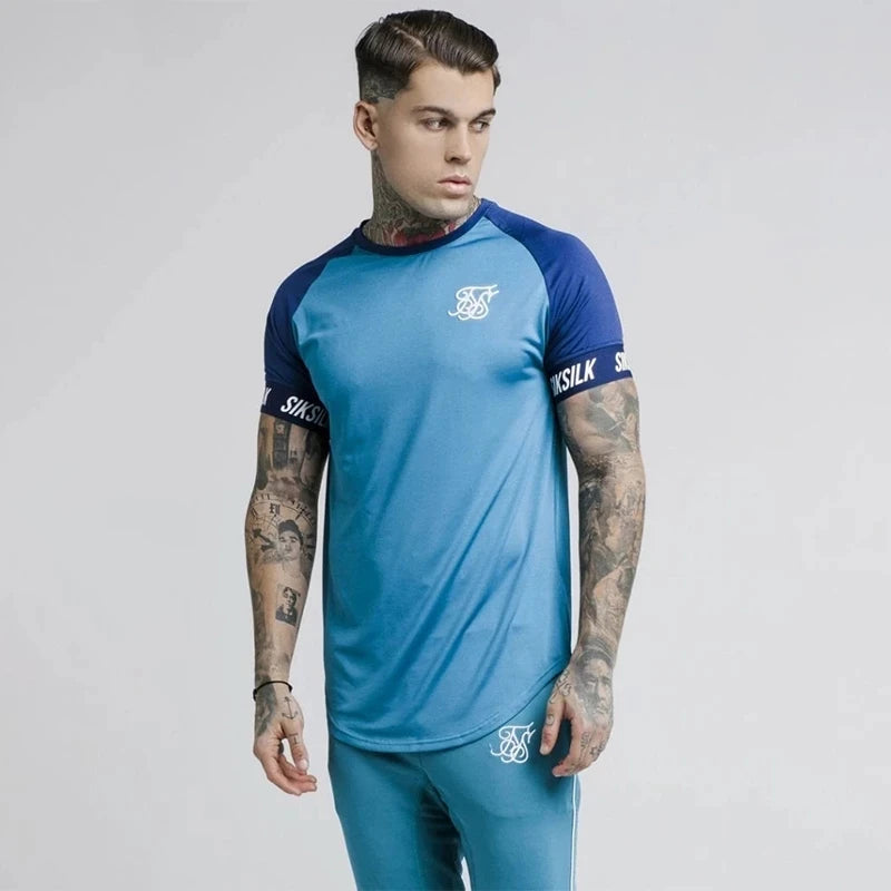 Sik SIlk T Shirt Men Summer Brand Male T-shirts 2023 Homme Silk Silk Tshirt Casual Fashion Siksilk Man Clothing