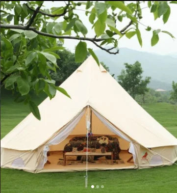 I Four season cotton canvas desert tenda luxury family 4m 5m 6m bell tent glamping for camping