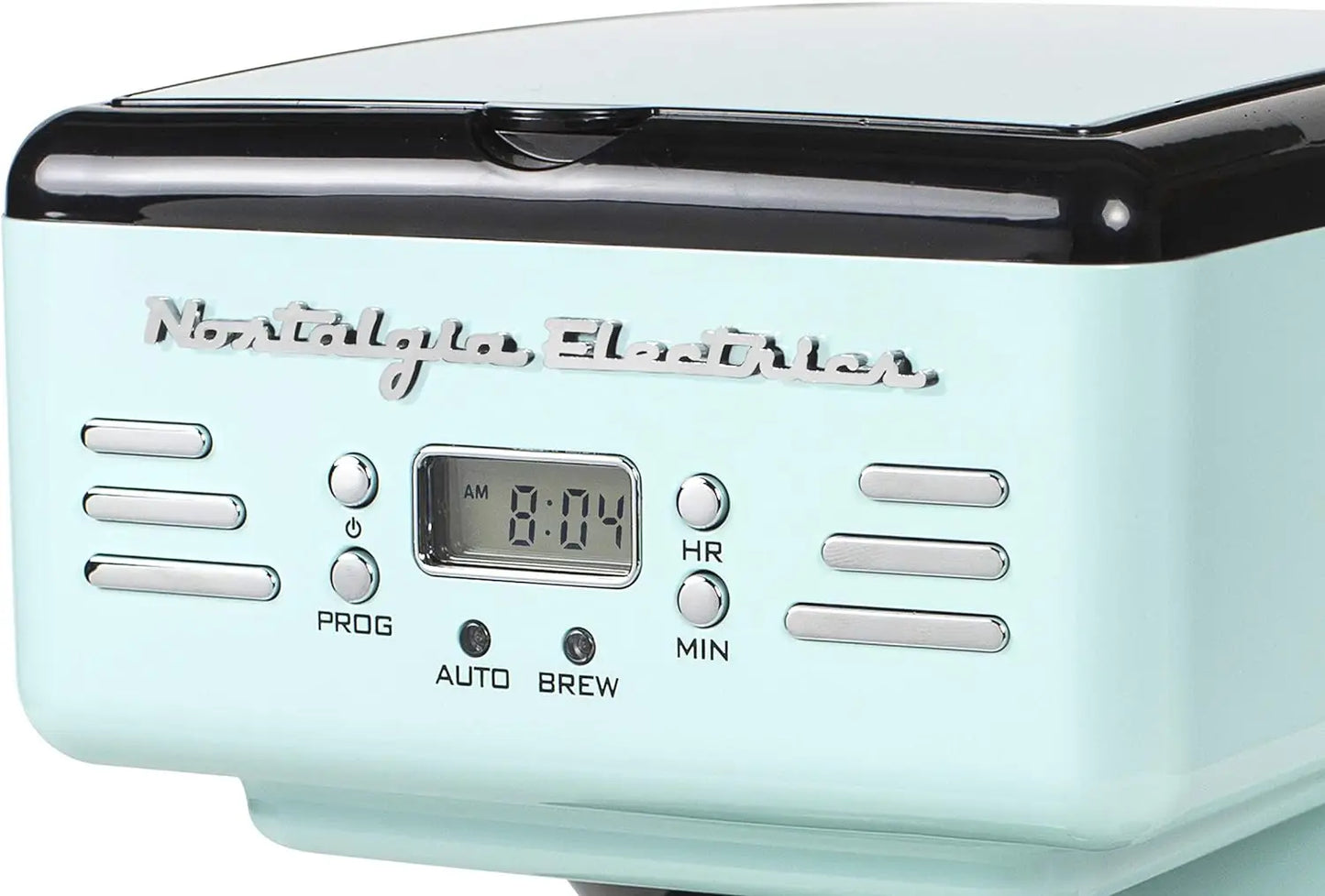 Retro 12-Cup Programmable Coffee Maker With LED Display, Automatic Shut-Off & Keep Warm, Pause-And-Serve Function, Aqua