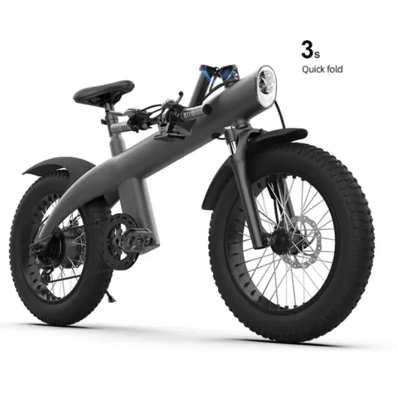 Mountain Electric Bike, High Power Men's Foldable Portable Electric Bike, Pedal Assist, Battery Cycle, Adult, 48V, 750W