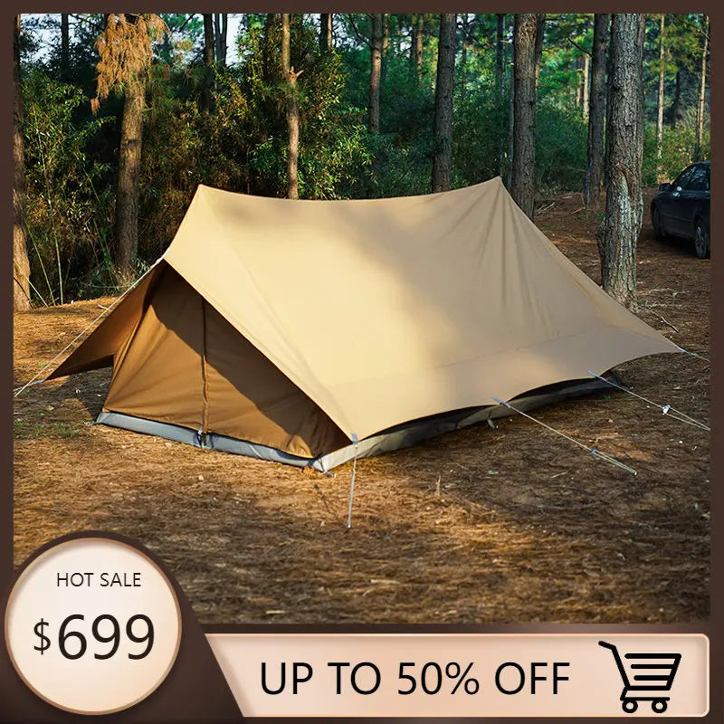 Outdoor camping cotton double peak tent thickened rain-proof luxury large space Breathable tent