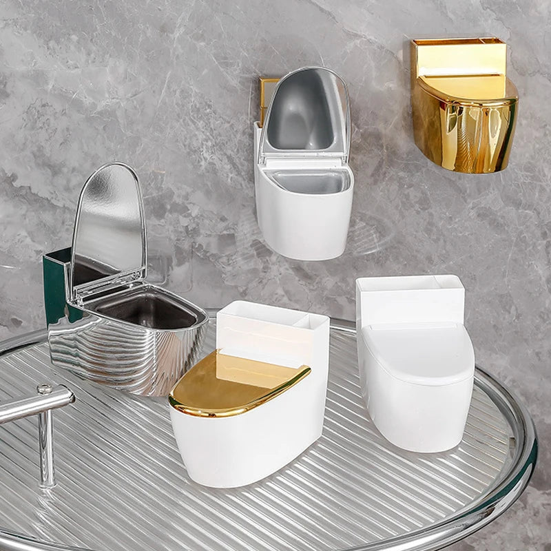 Creative Toilet Ashtray Home Bathroom Storage Cigarette Case with Lid Wall-mounted Plastic Ashtray Suitable for Home Office Use