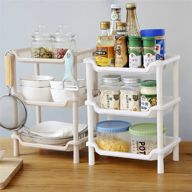 3 Layer Bathroom Shelf Organizer Corner Storage Rack Self Shower Caddy Kitchen Spice Rack Seasoning Bottle Holder Home Organizer