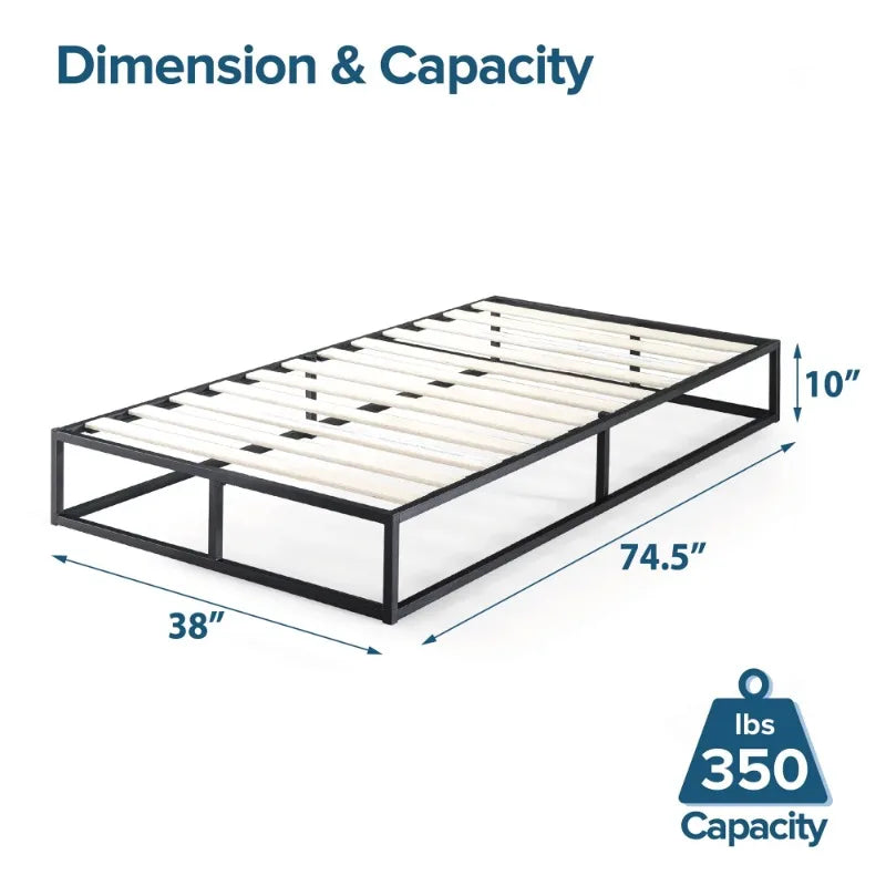 Zinus Joseph 10" Modern Studio Platform Low Profile Bed Frame, Twin