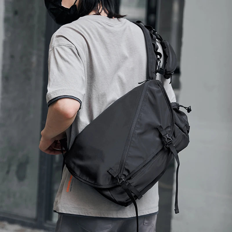 Japan Korean Style Men's Shoulder Crossbody Bag Waterproof Large Capacity Light weight Sport Casual Travel Messenger Sling Bag