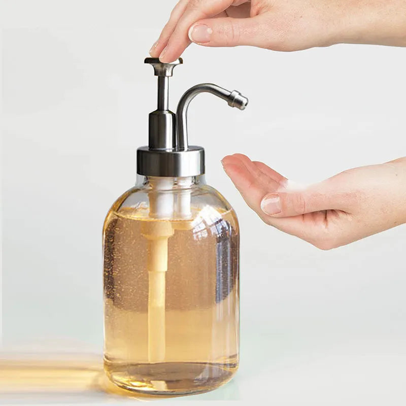 Soap Dispenser Bathroom Storage Bottle Hand Sanitizer Liquid Soap Solution Lotion Press Nozzle Mouth Glass Bottle Pump Bottle