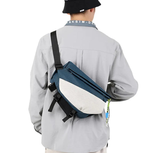 New Trend Messenger Multi-function Riding Chest Bag Men's and Women's Large-capacity Flat Shoulder Bag Crossbody Bags for Men