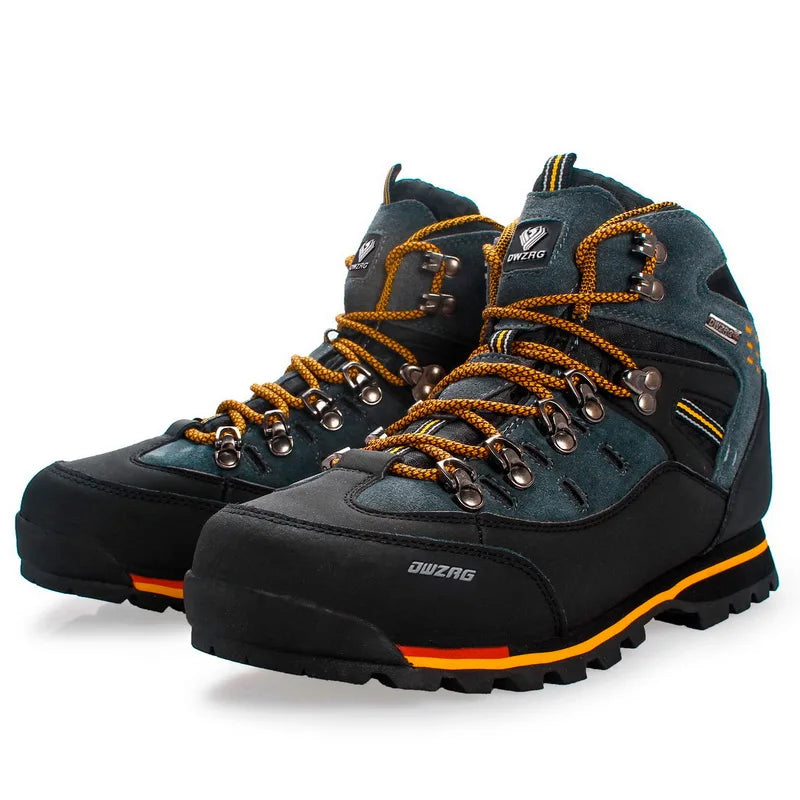 Breathable Hiking Boots Men Waterproof 2023 Hiking Shoes Man Brand Lace Up Leather Outdoor Boots High Top Size 47 Dropshipping