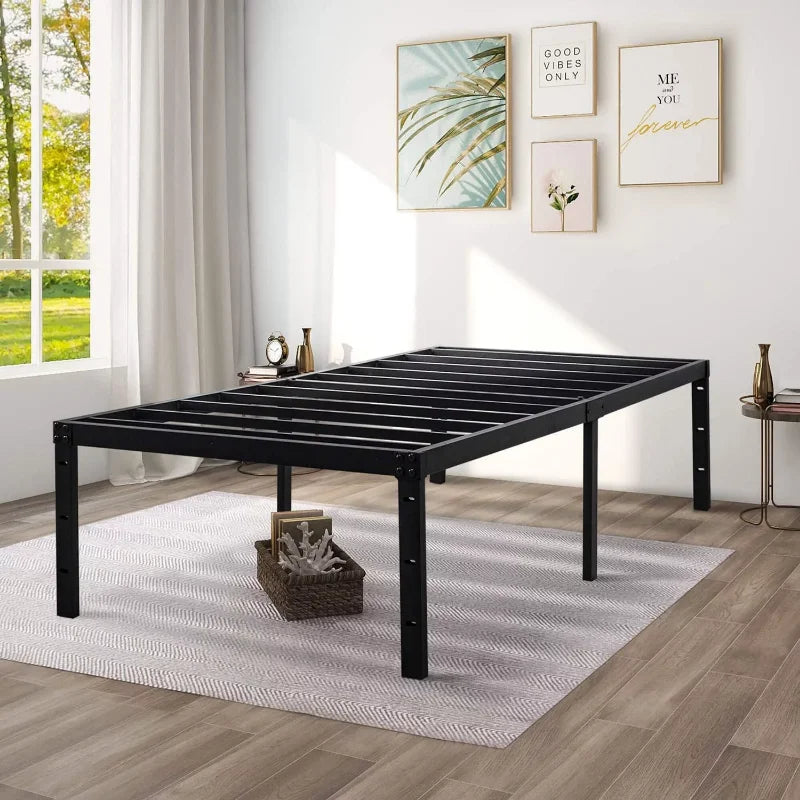 Vebreda Twin Bed Frame, 14 inch Metal Platform Bed Frame with Heavy Duty Steel Slats bedframe bedroom furniture