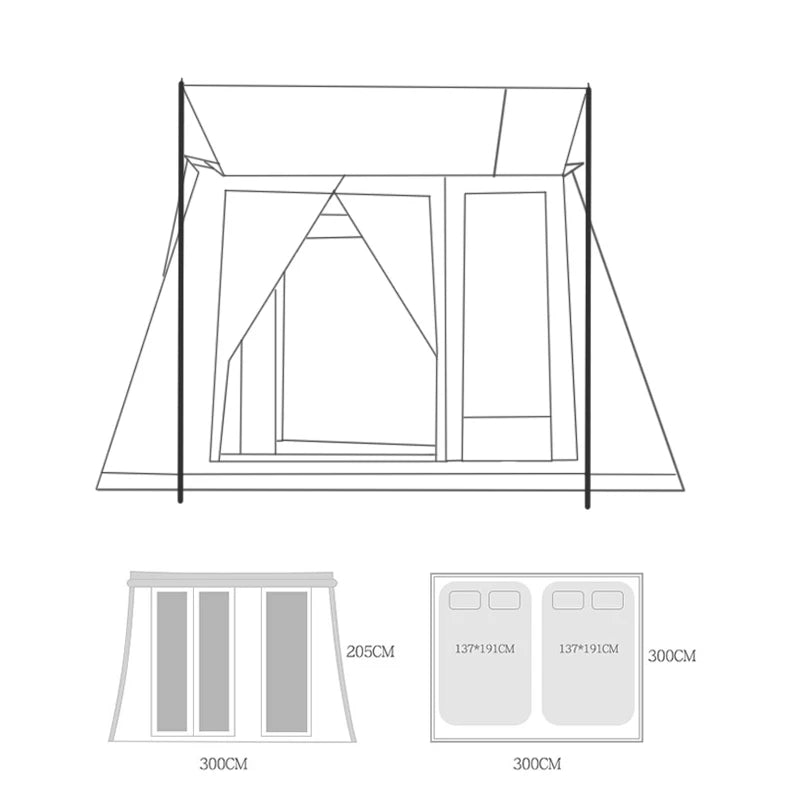 Spring Tent For 4 People Luxury Family Camping Tent Oxford Cloth Ridge Tent Folding Tent Hands Up Tent Easy To Build Beautiful