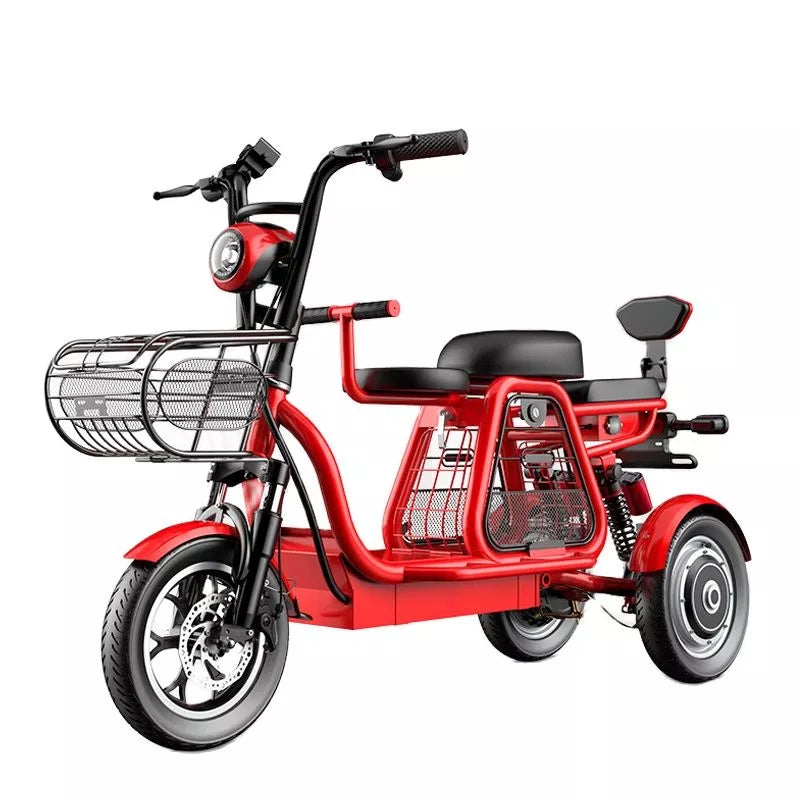 12inch 3-wheel Electric Bicycle Parent-child National Standard Electric Bike Household 48V Ebike With Baby Mother And Child