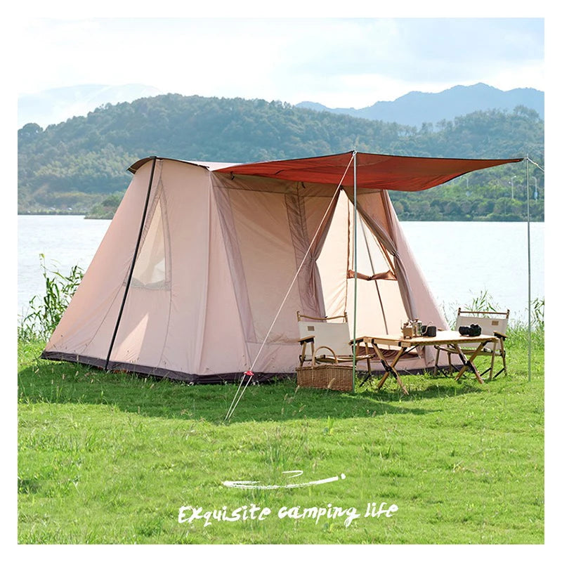 Spring Tent For 4 People Luxury Family Camping Tent Oxford Cloth Ridge Tent Folding Tent Hands Up Tent Easy To Build Beautiful