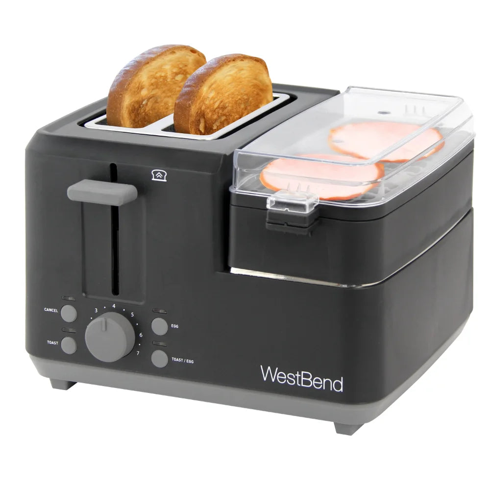 West Bend 2-Slice Breakfast Station Egg & Muffin Toaster Breakfast Machine Bread Maker Toaster Oven Cooking Appliances