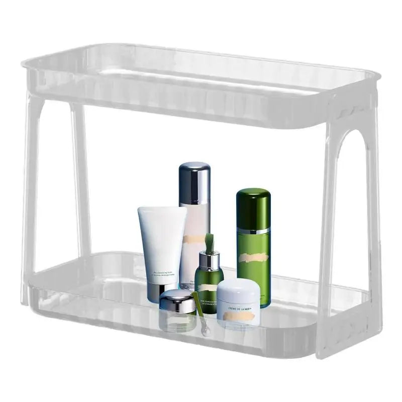 Counter Storage Organizer Double Tiers Skincare Rack Perfume Holder For Vanity Organization Standing Skincare Shelf For Bathroom