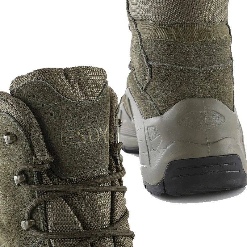 ESDY Outdoor High Top Tactical Boots Military Low Top Hiking Shoes Waterproof Wear-resisting Tactical Climbing Shoes Size 39-45