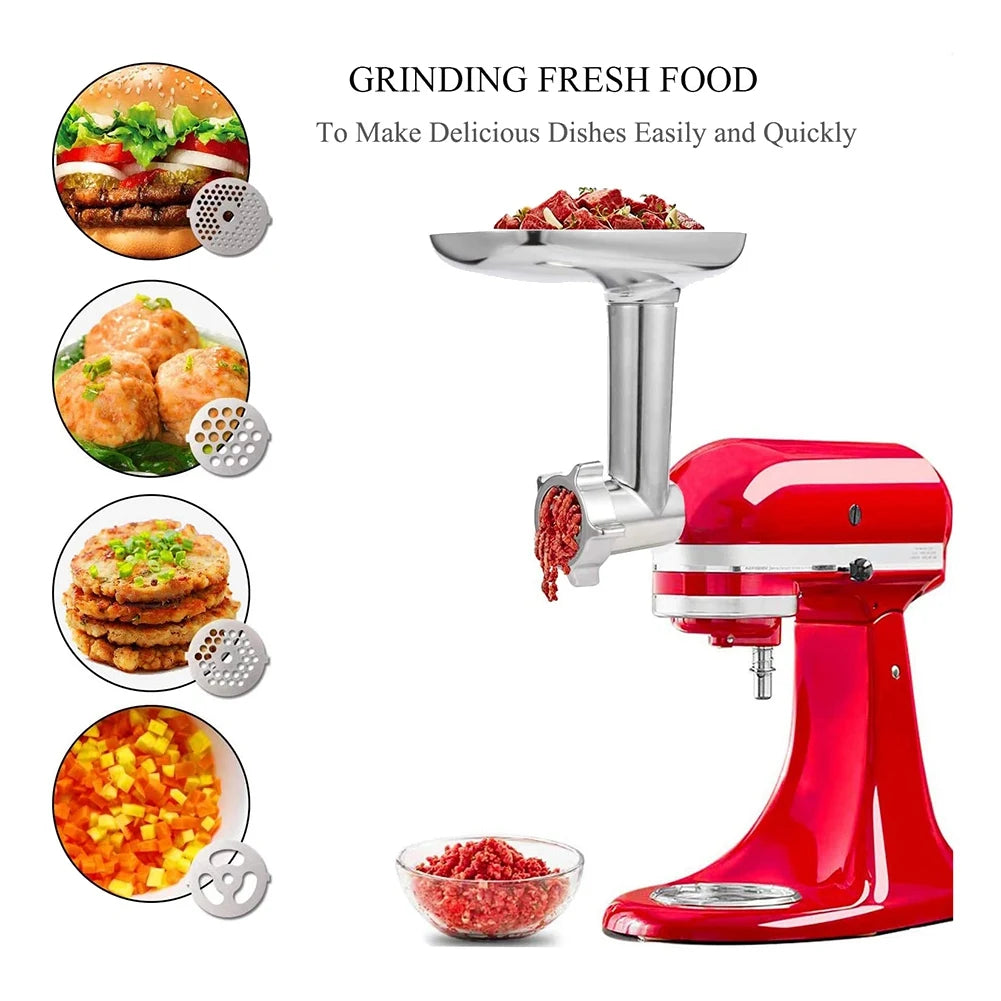 Meat Grinder Attachment for Stand Mixers,Included Sausage Stuffer Tubes,Durable Food Grinder Attachments