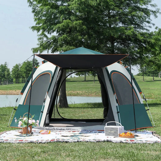 3-4 persons luxury family extra large Folding Automatic Waterproof outdoor camping tent