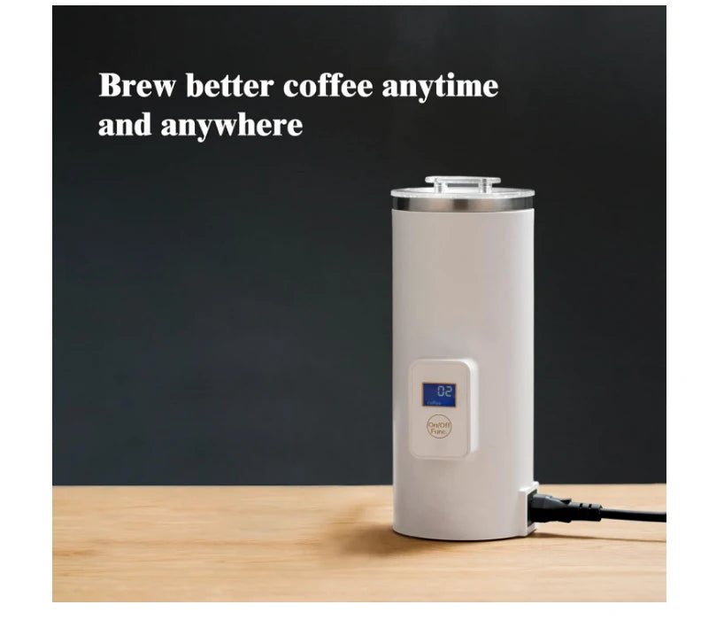 Portable Coffee Maker 8 OZ - Single Cup Coffee Percolator - Tea Maker - Electric Kettle - 304 Stainless Steel - AC 110-120V