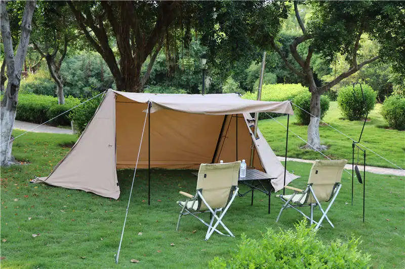 Wholesale High Quality Emergency Beach Sun Shelter Luxury Glamping Cotton Canvas Tent Hiking Outdoor Waterproof Camping Tent