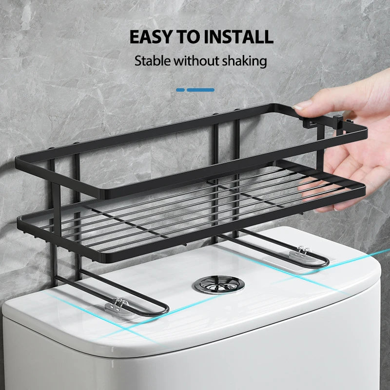 Toilet Shelf Storage Rack,Over The Toilet Storage Shelf  Punch-free Kitchen Storage Rack Toilet Paper Organizer Shelves Bathroom