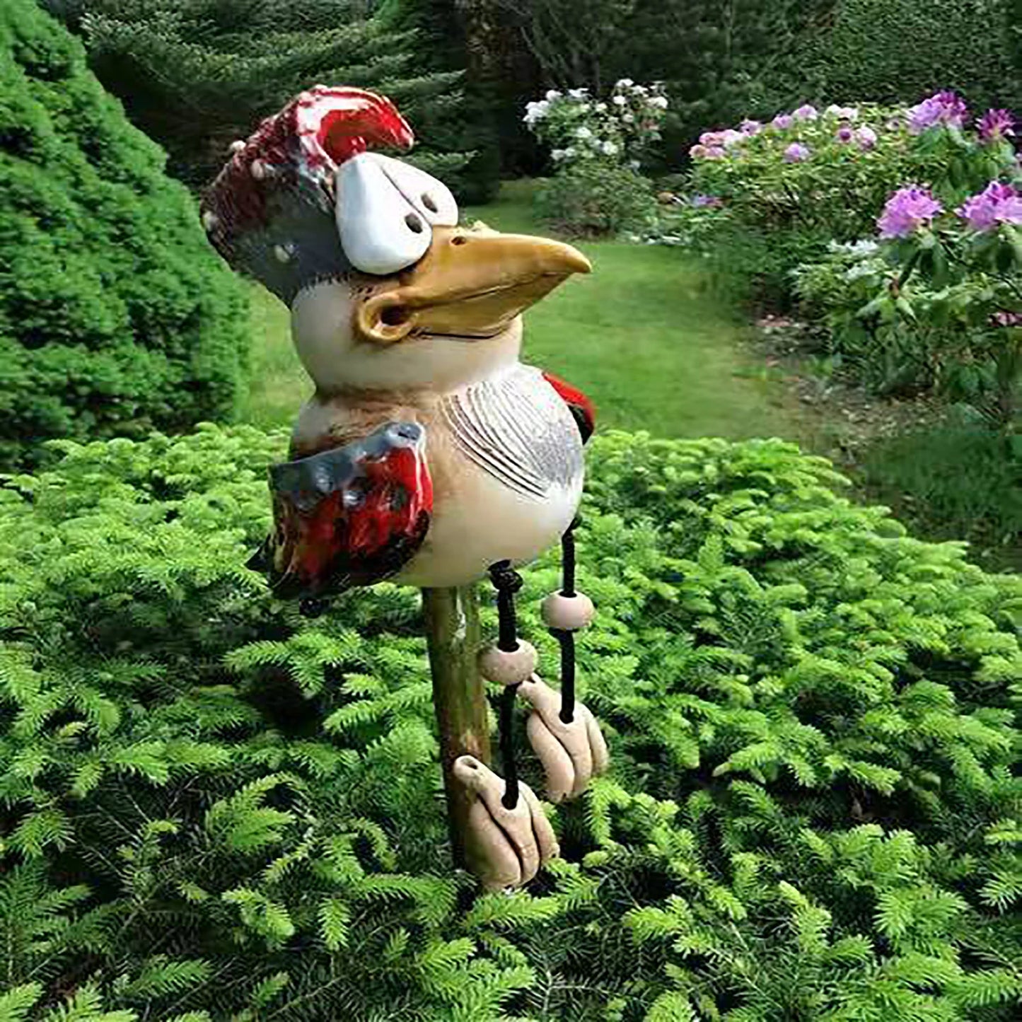 Funny Chicken Decor Resin Rooster Garden Statues Outdoor Yard Art Statues Lawn Decor Sculptures Home Ornaments Wacky Rooster 4in