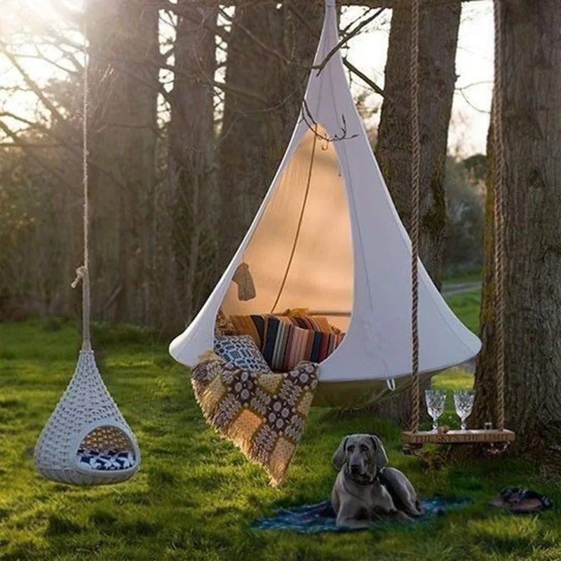 Outdoor Hanging Hammock Tent Conical Swing Chair Scenic Spot Resort Lazy Leisure Car Hang House Exprot to Japan US and Korea